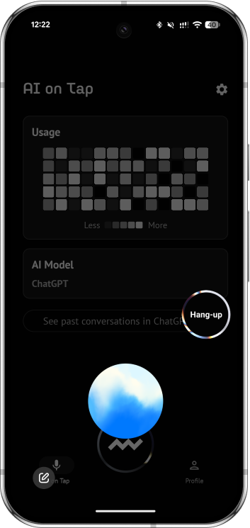 Sentien App - Active AI call